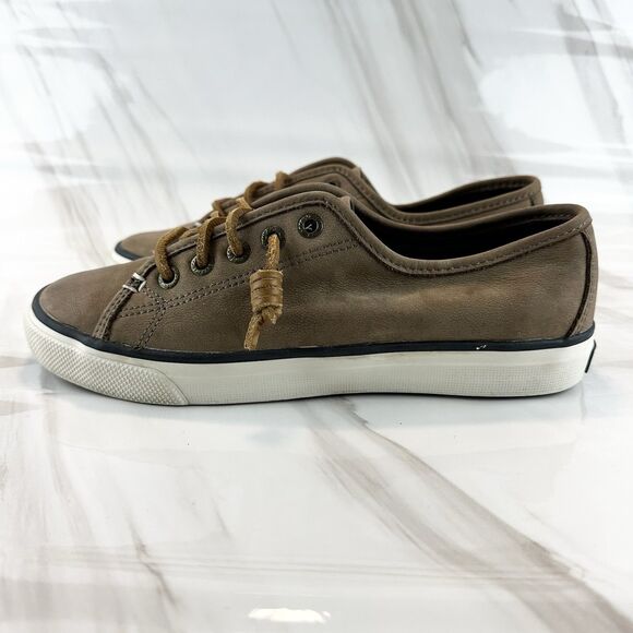 Sperry Top Sider Brown Leather Curly Lace Up Women's Sz 7M - Picture 4 of 12